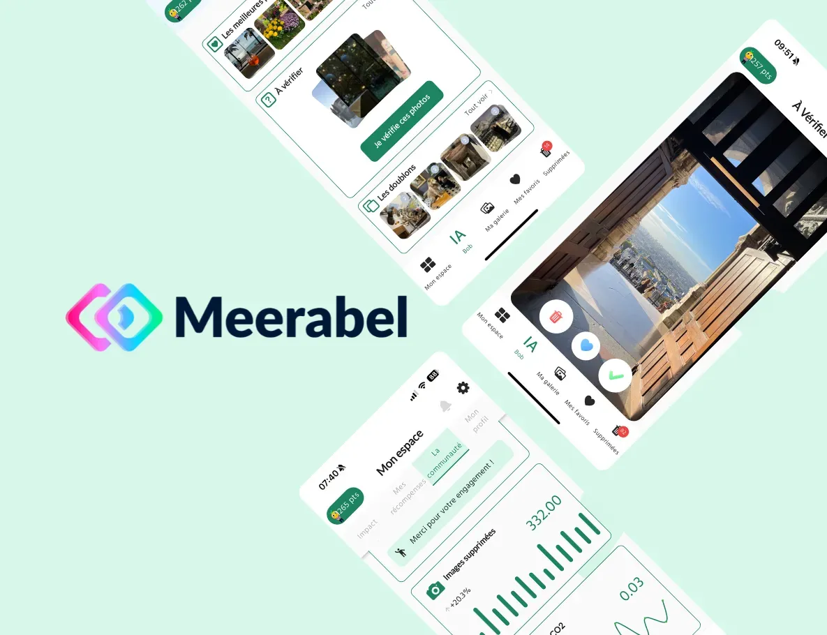 Meerabel, die mobile App zum Foto-Ausmisten, Duplikate-Löschen und Verfolgen des ökologischen Beitrags